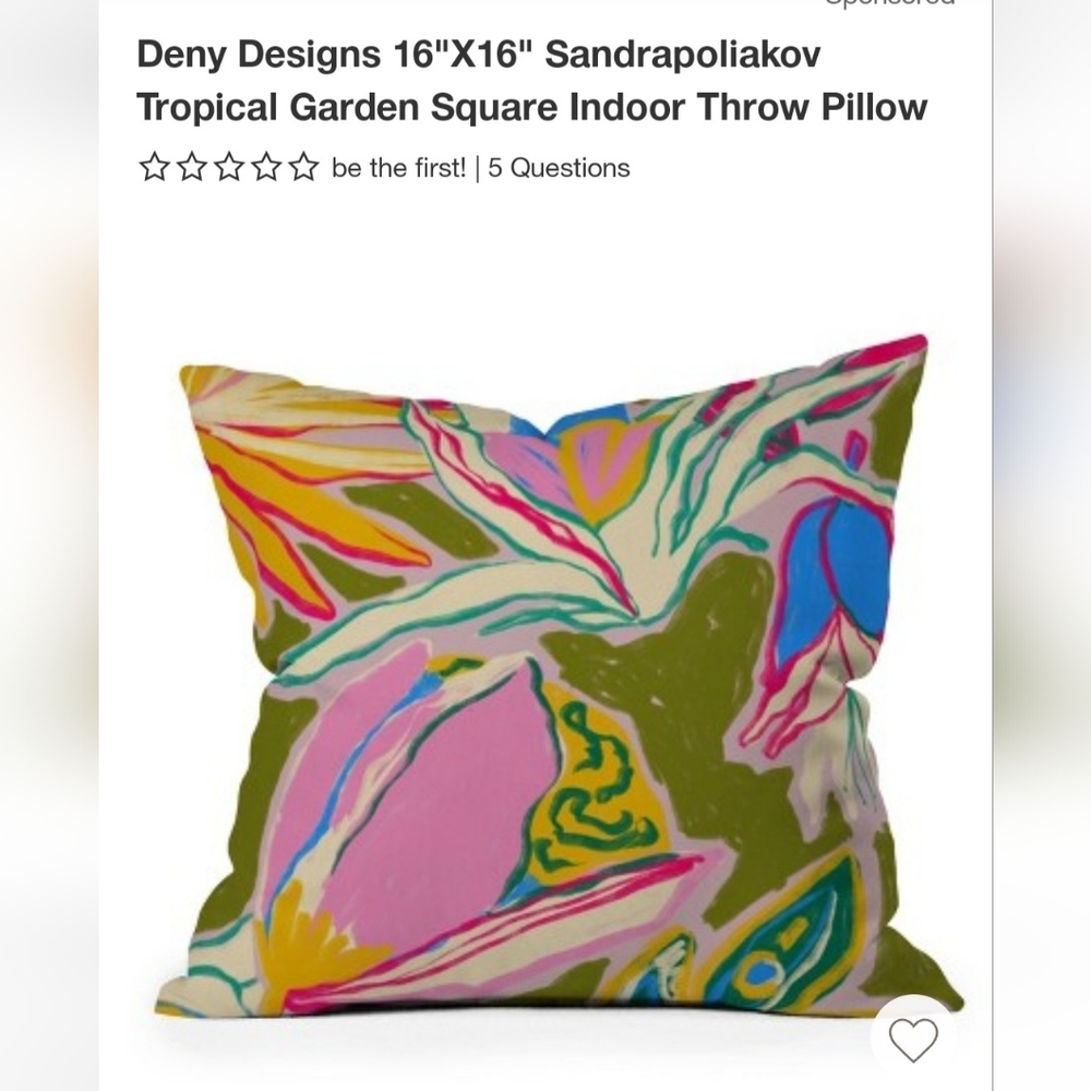 Vibrant Floral Accent Pillow in Olive & Pink by